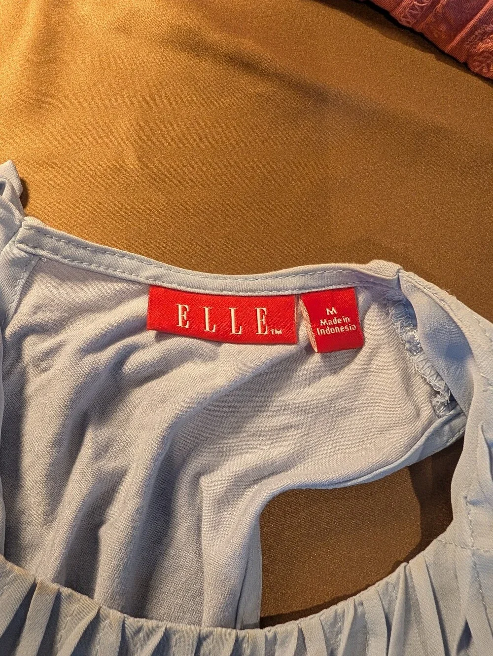 Elle Light Blue Sleeveless Smocked Yoke Tank - Picture 4 of 6